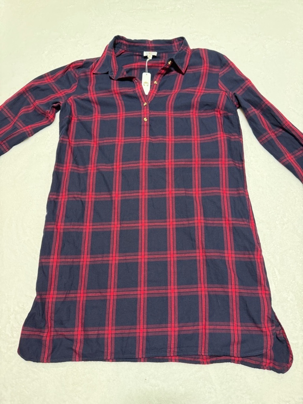 Charming Charlie Navy and Red Plaid Mini Dress